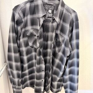 DIXXON Black & White Plaid Men's Button-Down Shirt